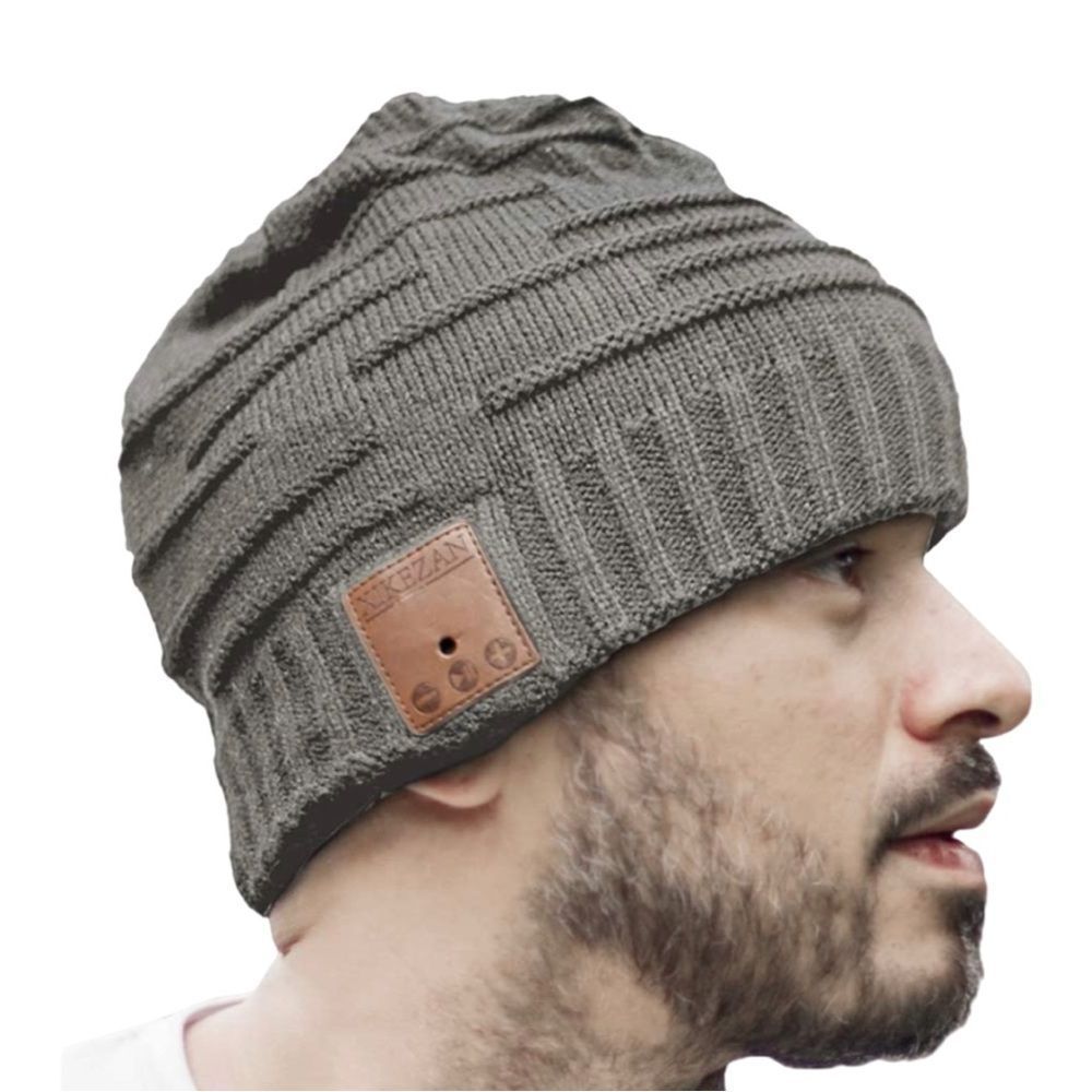 XIKEZAN Unisex Bluetooth Wireless Warm Winter Hat/Beanie Light Gray One Size